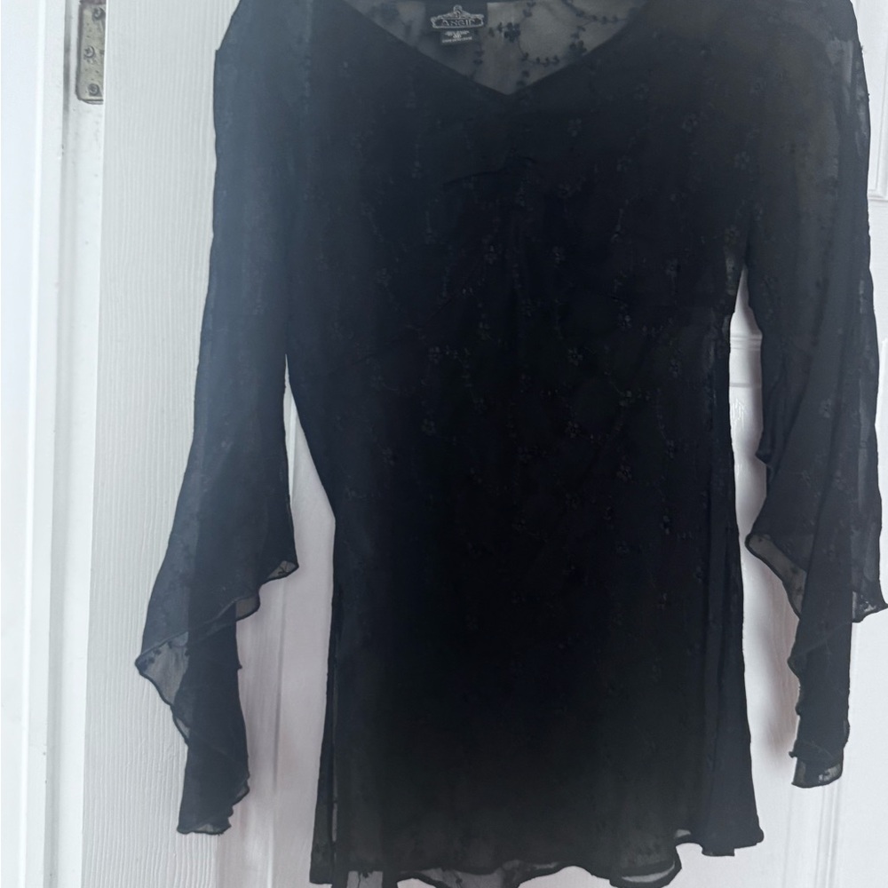 Angie Black Sheer Lace Top